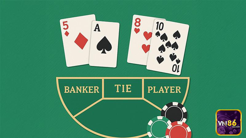 Baccarat sử dụng 3 cửa cược chính gồm Banker, Player và Tie