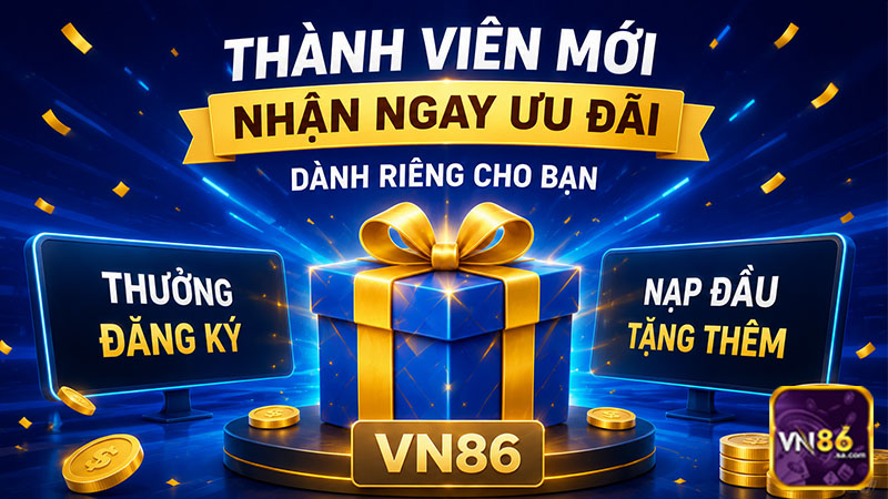Thành viên mới nhận ưu đãi hấp dẫn từ khuyến mãi VN86