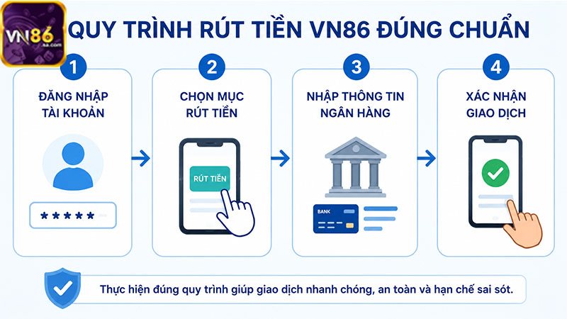 Các bước rút tiền VN86 đơn giản và dễ thực hiện